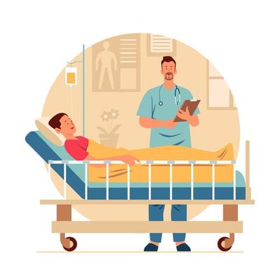 male-nurse-and-his-patient-free-vector